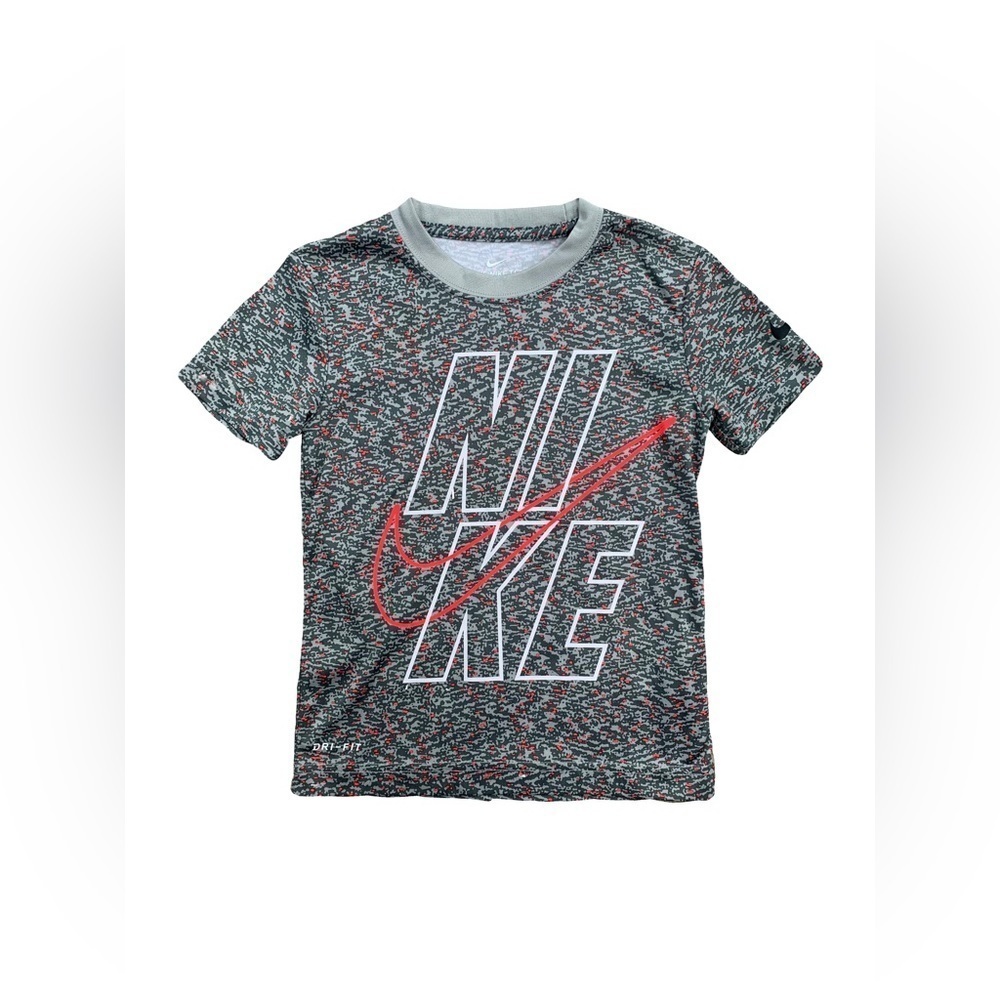Nike Size 4 Grey Speckled Dri-Fit Logo Tee